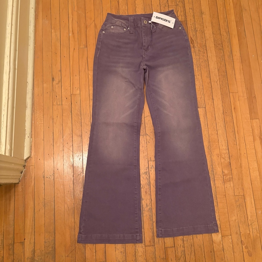 NWT Faded Purple Wide Leg Flare Denim Jeans Size Small
